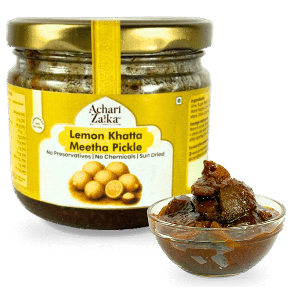 lemon khatta meetha pickle jar