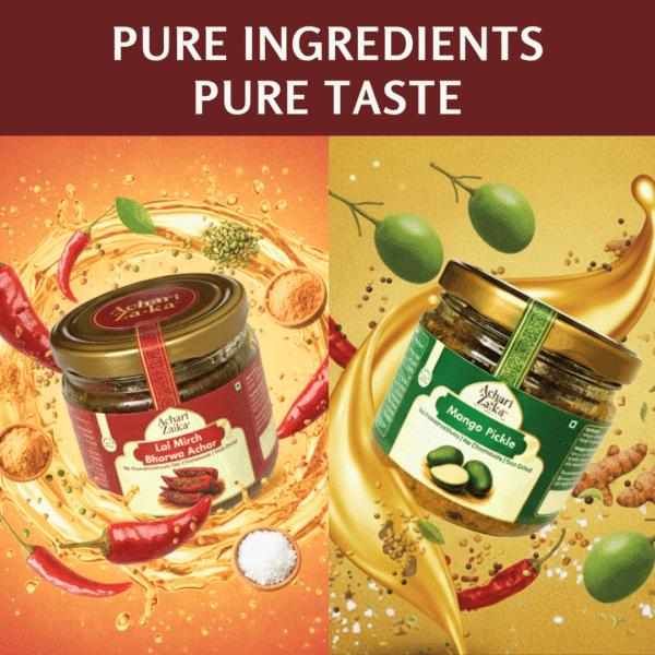 ingredients of mango achar and lal mirch achar