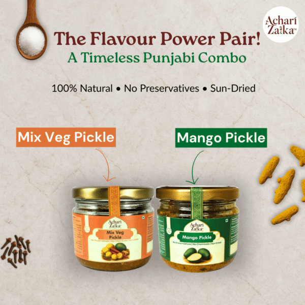 2 jars of mango pickle and mix veg achar