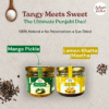 mango pickle and lemon khatta meetha pickle combo jars